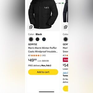 Men's Black Winter Puffer Coat